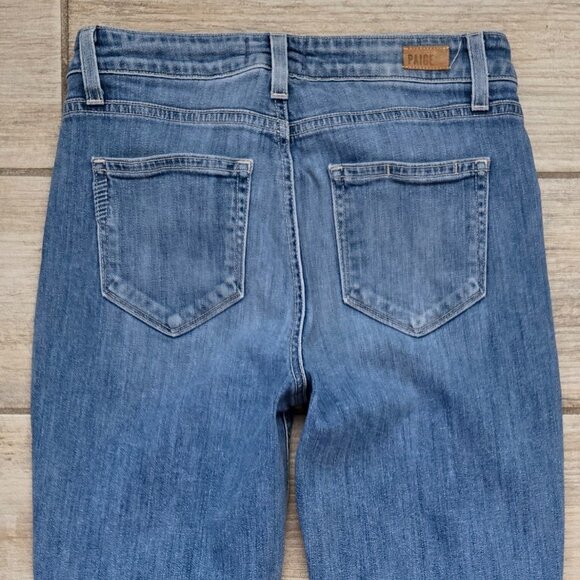 Paige Carter Slim Exposed Button Fly Jeans Women's Distressed Accent Grunge 25 - Picture 4 of 8